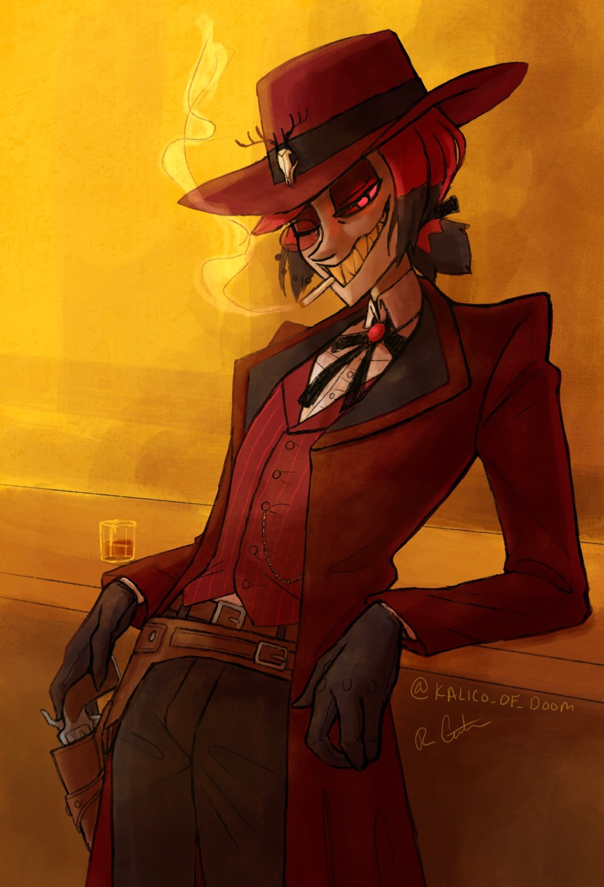 𐚁+⊹ Alastor—you see him in a western saloon 𐚁+⊹