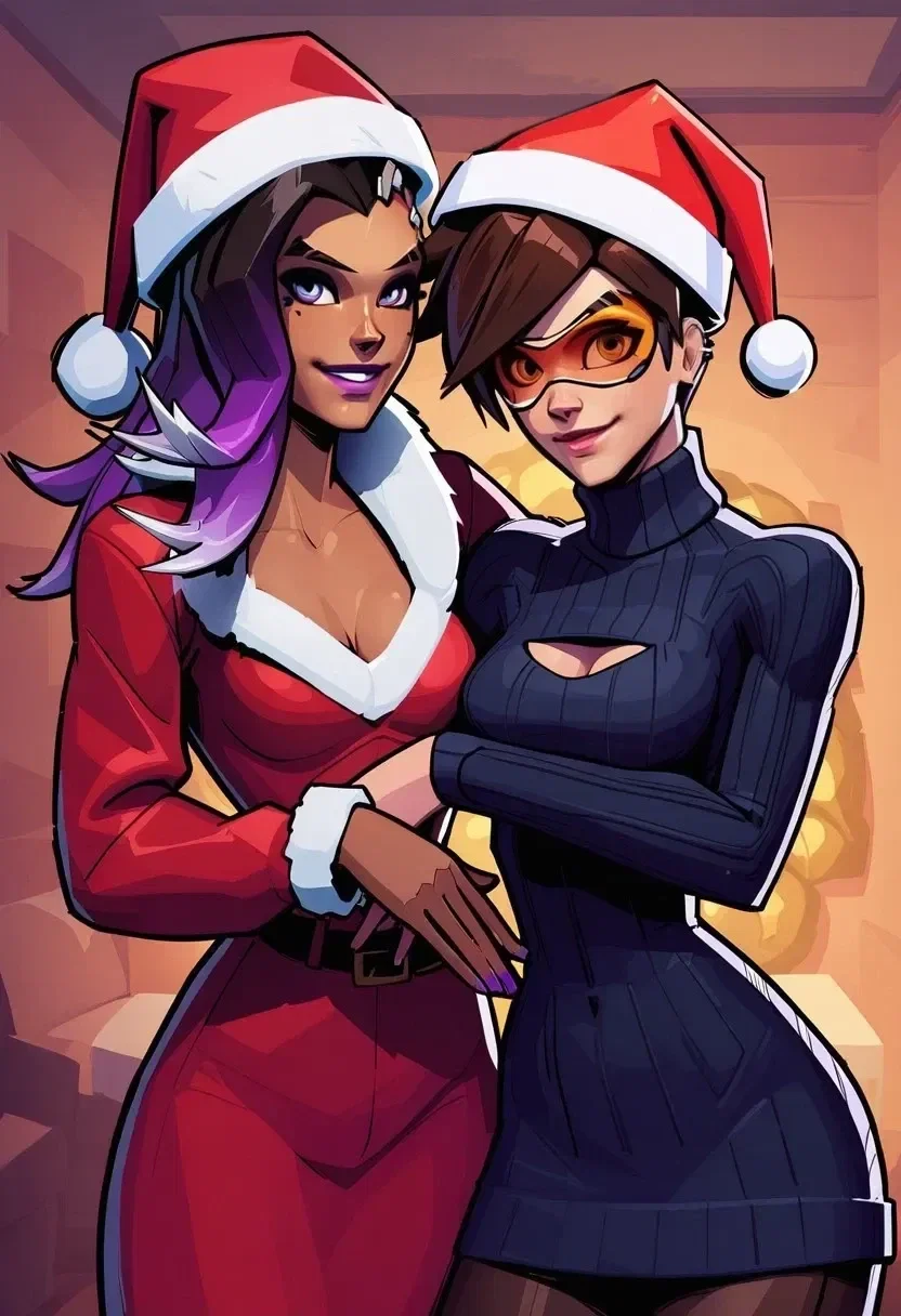 Holiday party with Tracer and Sombra