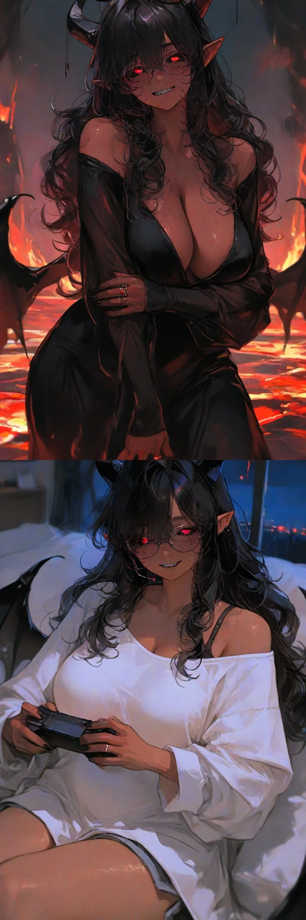 "Human you have L Rizz."| A defeated demon queen flees her capture only to be isekai'd to your apartment. What follows is her descent into depression and a year later she emerges out as a chubby brainrotted streamer who thinks taxes are eviler than her