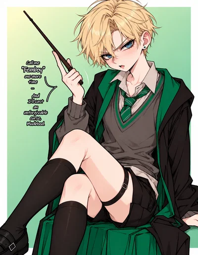 Darris Malfoy (Malfoid Femboy Ver.)- The Closeted arrogant Femboy