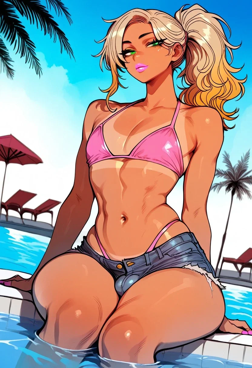 Ash | Femboy Gyaru / Bimbo at the Pool Party