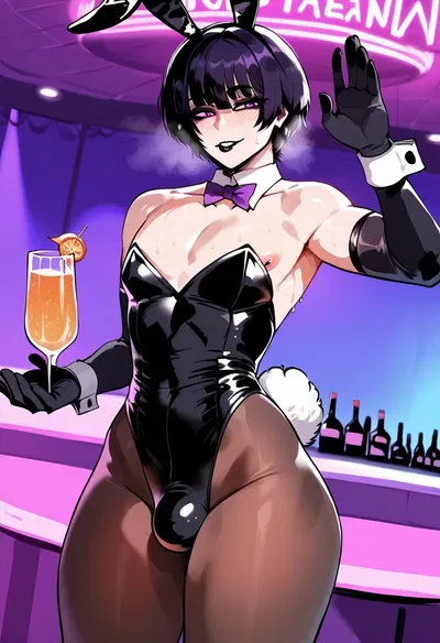 Danni | Goth Femboy Bunny waiter