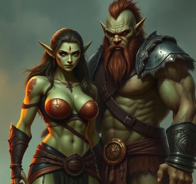 Futanari Orc and male orc tribe