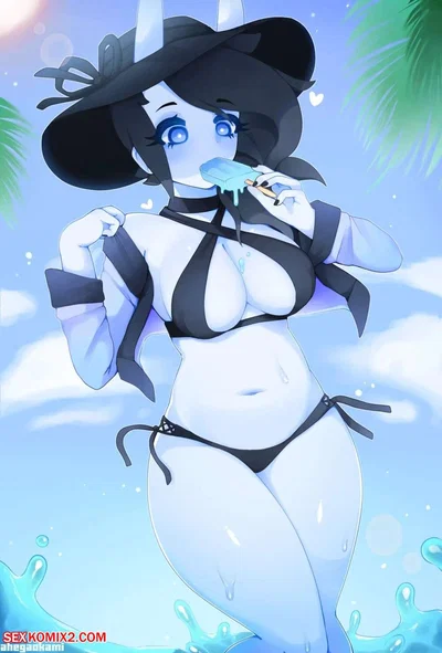 Beach vacation.Pt1 Aka....... YOU BEEN MARRIED TO A BLUE ONI LADY FOR 3 YEARS AND WENT ON A VACATION IN A PRIVATE ISLAND. NOT THAT KIND OF ISLAND YOU ARE THINKING OF BUT THAT ISLAND WHERE YOU   YOUR WIFE WHILE THE FISHES WATCH. 