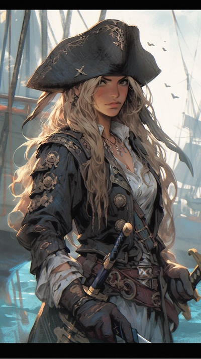 The pirate with her Captain and Mistress
