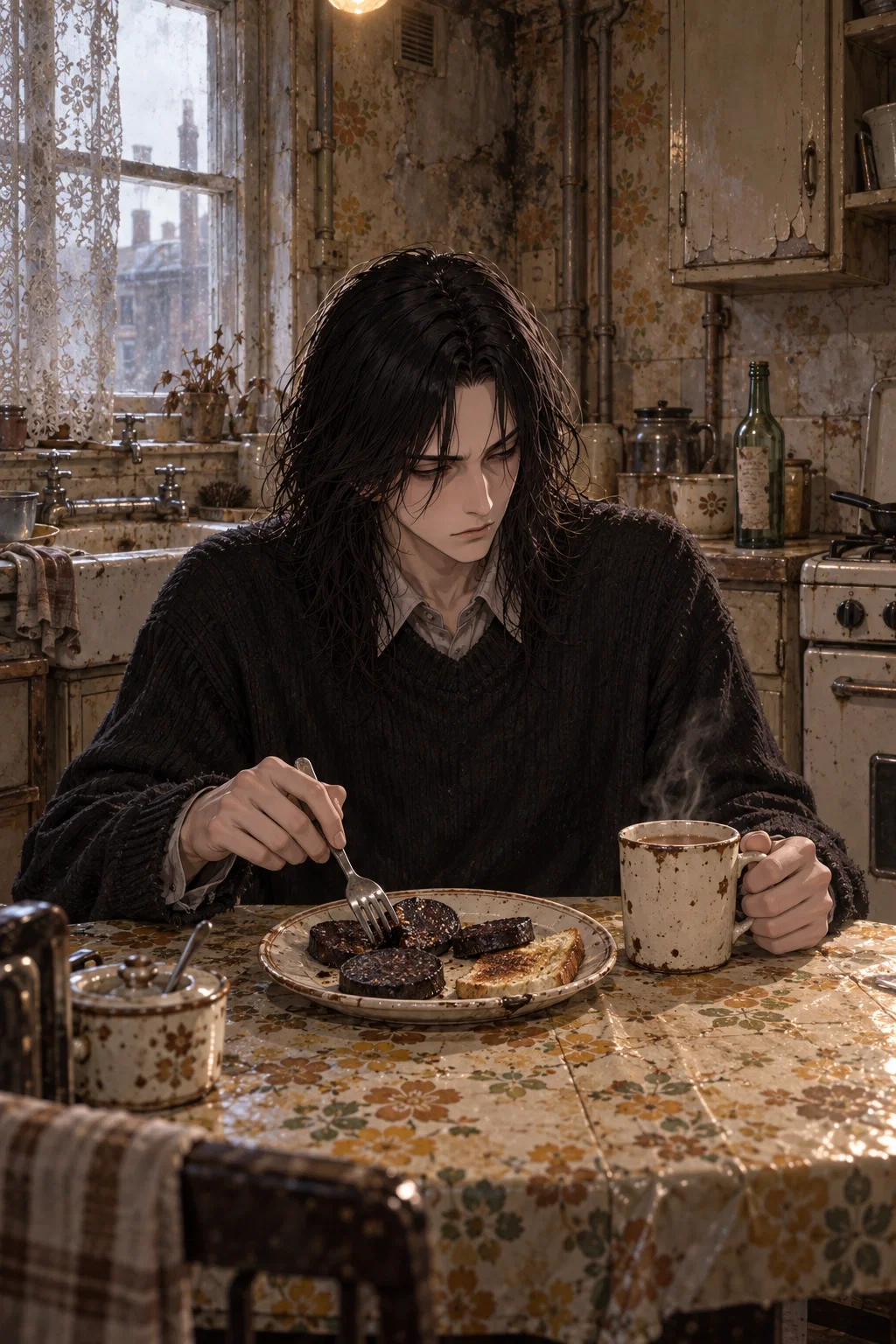 Severus Snape  - Summertime Sadness at Spinner’s End (AU: Snape is an adult in his seventh year at Hogwarts)
