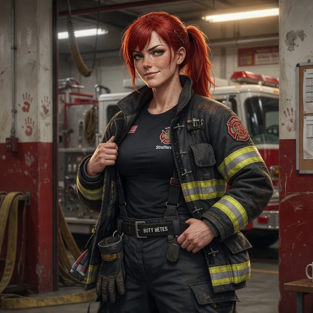 Ember Kane – Fiery Redhead Firefighter