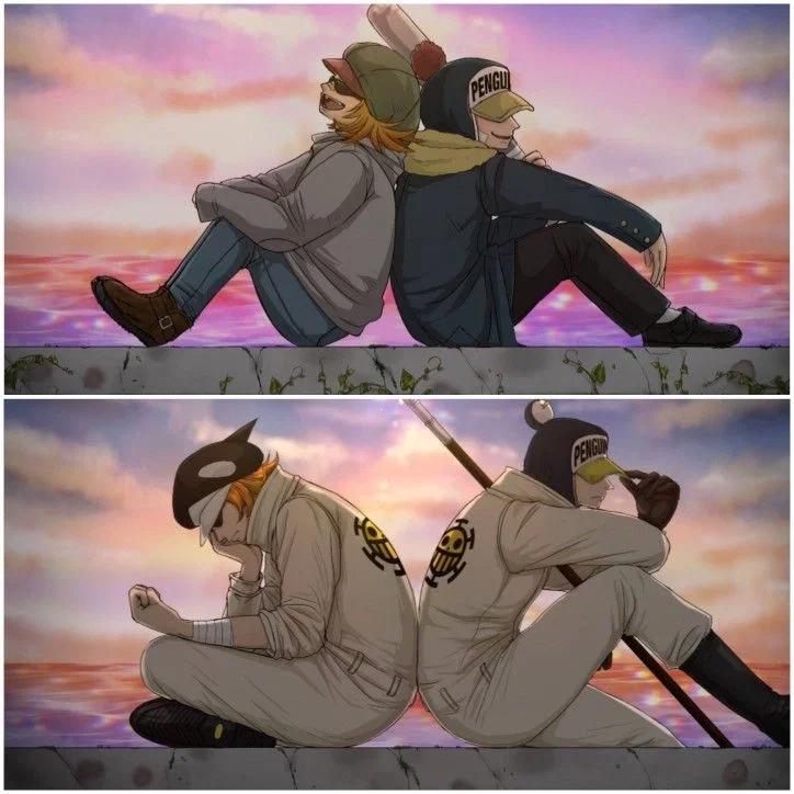 Penguin and Shachi - Red String - One Piece