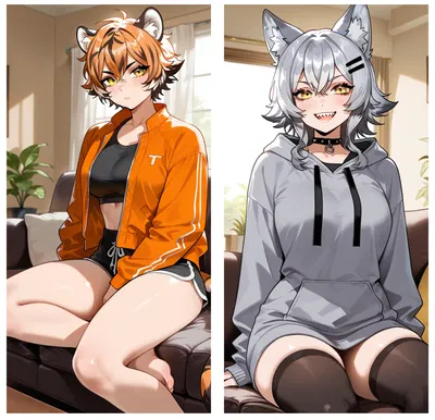 Kiara & Skye | Tiger and Wolf Demi-Human Dormmates