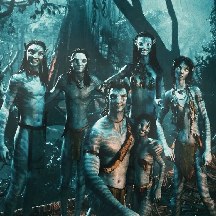 Neteyam, Kiri, Lo'ak, Tuk and Spider
