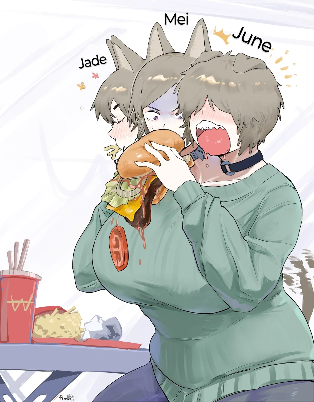 Jade, Mei, June - Date Night || "You're *chew* pretty cute y'know"