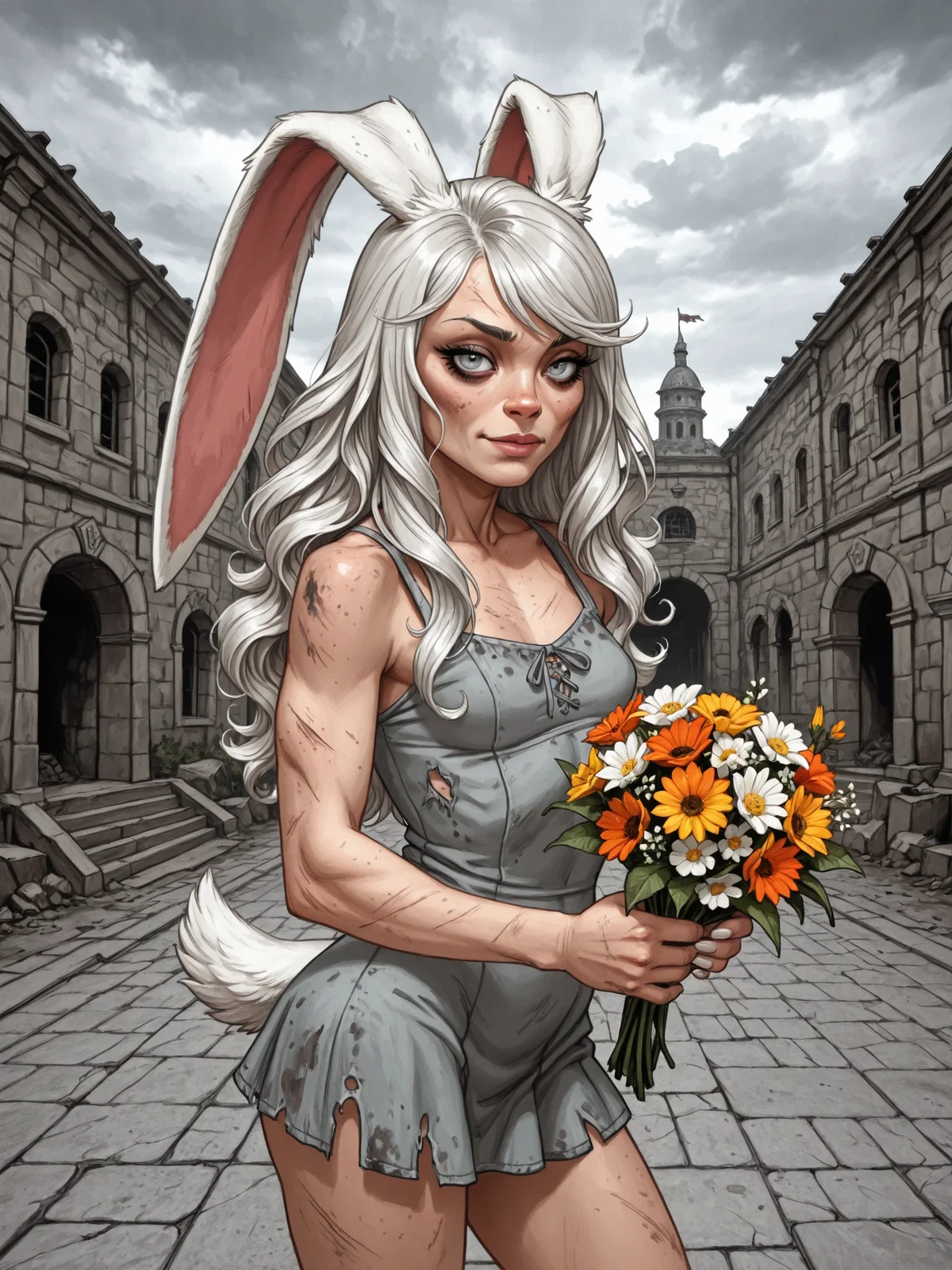 Lepira the rabbit flower vendor