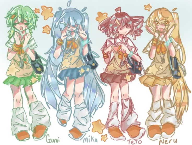Miku, Teto, Neru, and Gumi :3