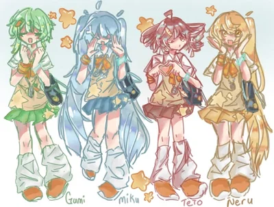 Miku, Teto, Neru, and Gumi :3