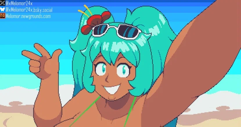 Brazilian Hatsune Miku | huge breasts and a huge butt on the beach