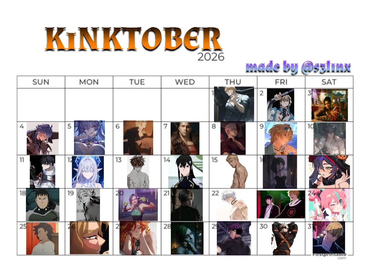 KINKTOBER 2026 BY - @s3l1n_x
