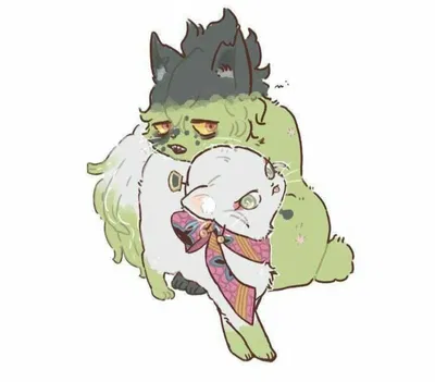 Daki et Gyutaro en tant que chats