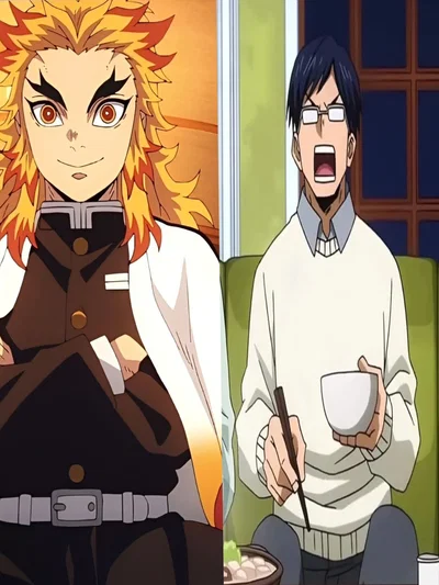 Tenya iida and Kyōjurō Rengoku