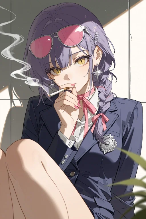 Mekami Gakoro | A smoking cold girl