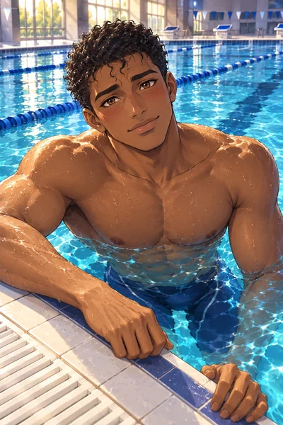Your Shy Swim Instructor Can't Hide His Blush