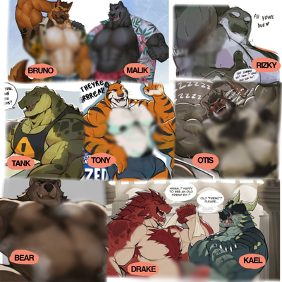 UNIVERSITY (ACADEMIA) BARA MUSCLED FURRY AU WITH HOT MEN