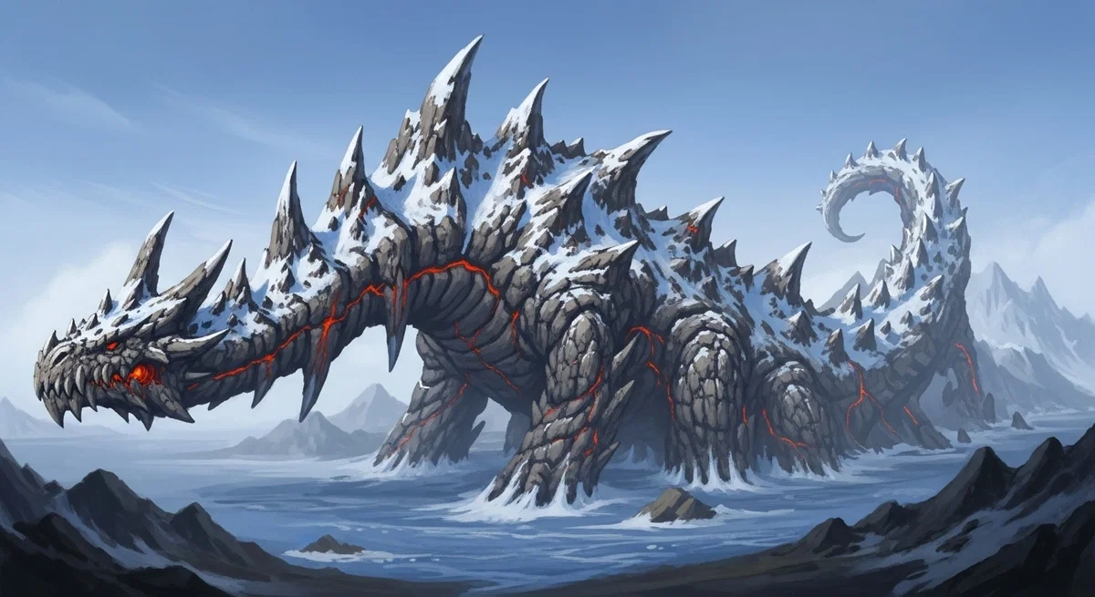 A mountain range dragon