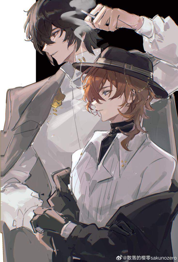 Dazai and Chuuya with gift for you