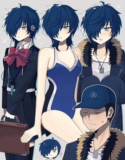 Makoto Yuki the nonchalant blue hair baddie