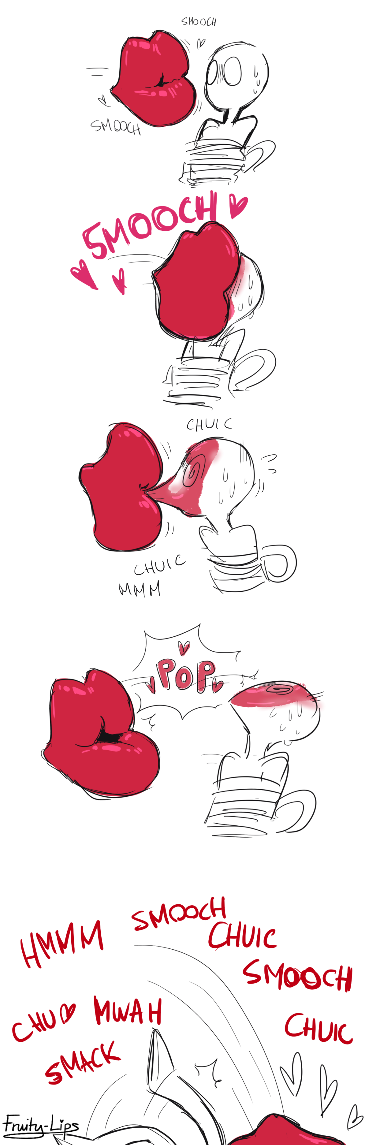 A big pair of floating Red Lips [EXTREME KISSING]