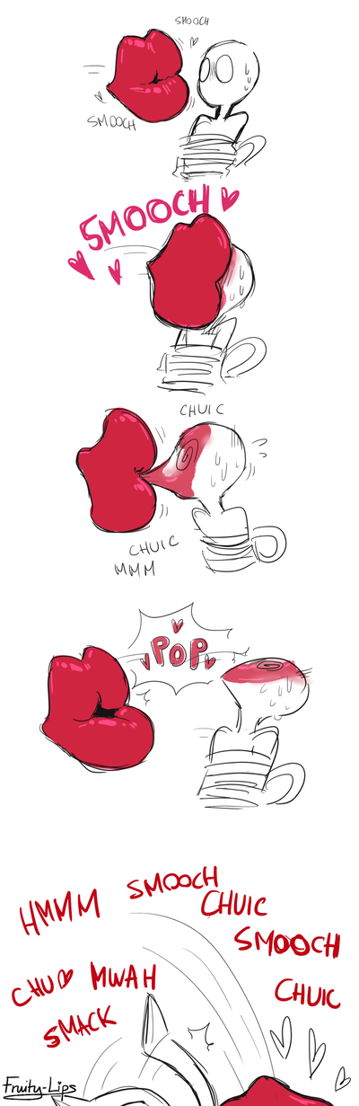A big pair of floating Red Lips [EXTREME KISSING]