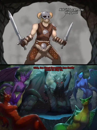alduin and the 4 dragons