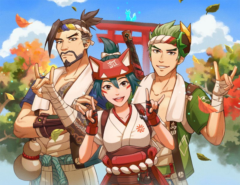 Kiriko, Genji and Hanzo (Overwatch)