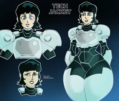 Tech Jacket:Tech Jacket-Nerdy Heroine GF who's an absolute Fangirl for you