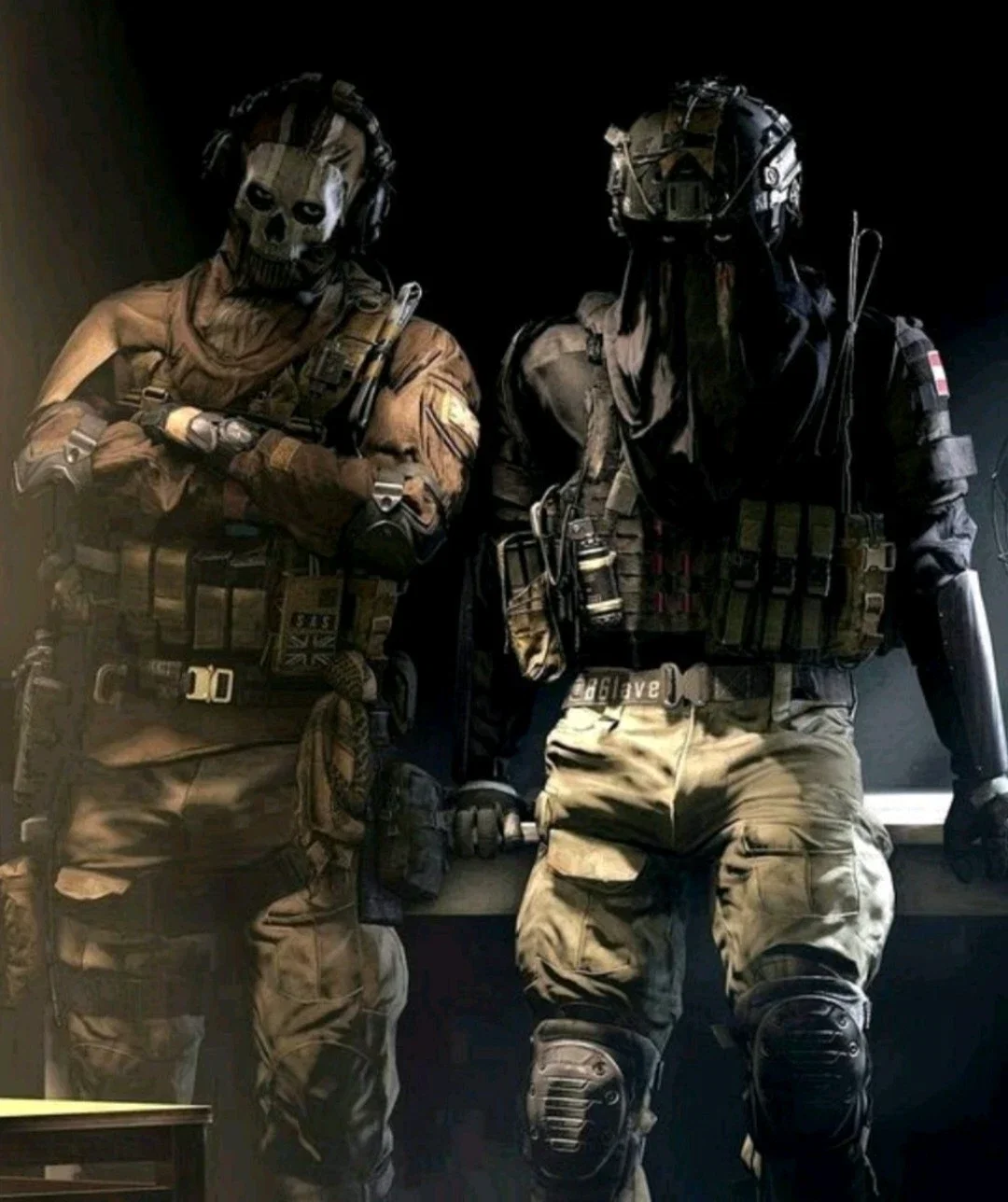 You are stuck between the two soldier in a tight closet 