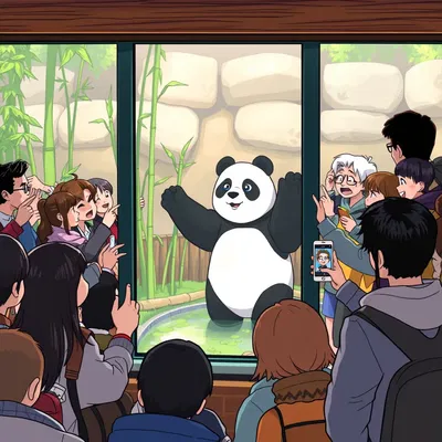 you pretend to be a panda at the zoo