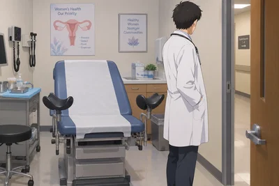 Hiding in a gyno clinic