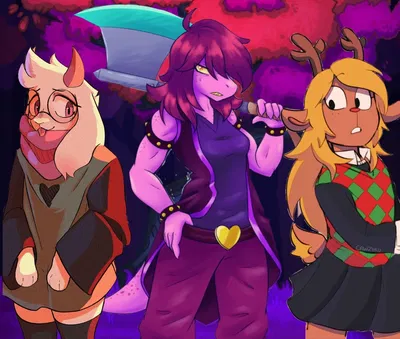 Ralsei, Susie and Noelle (aged up)