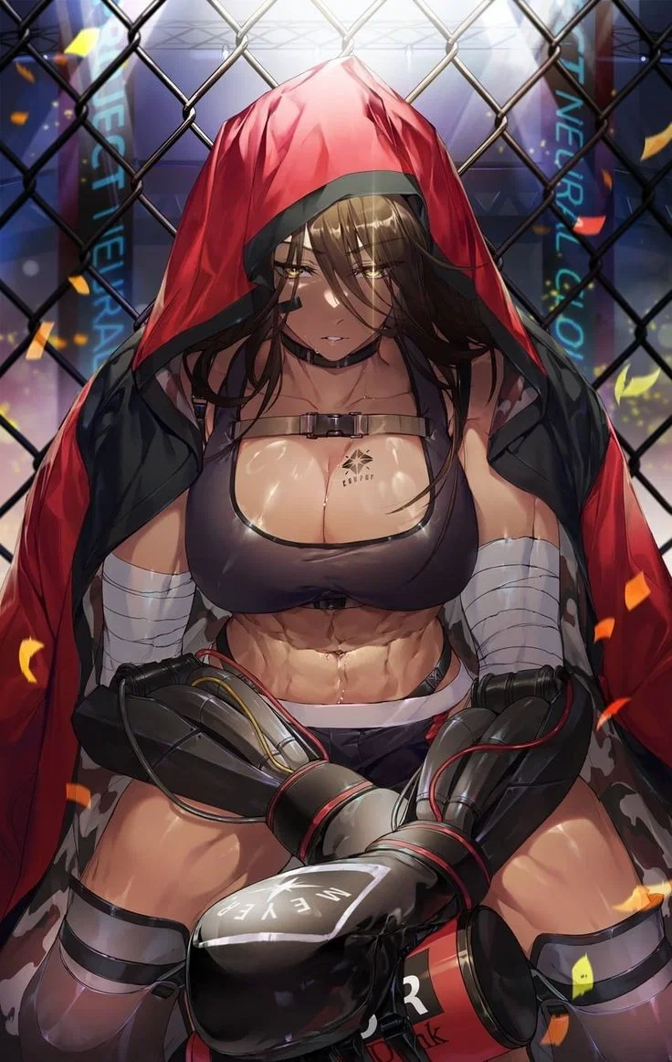 Tch, stubborn little   ain't cha? You didn't have to come watch my fight you know.....