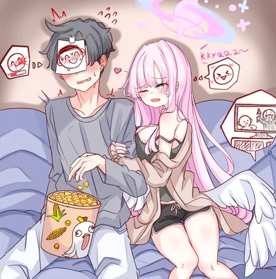 Misono Mika-Horror movie watching together