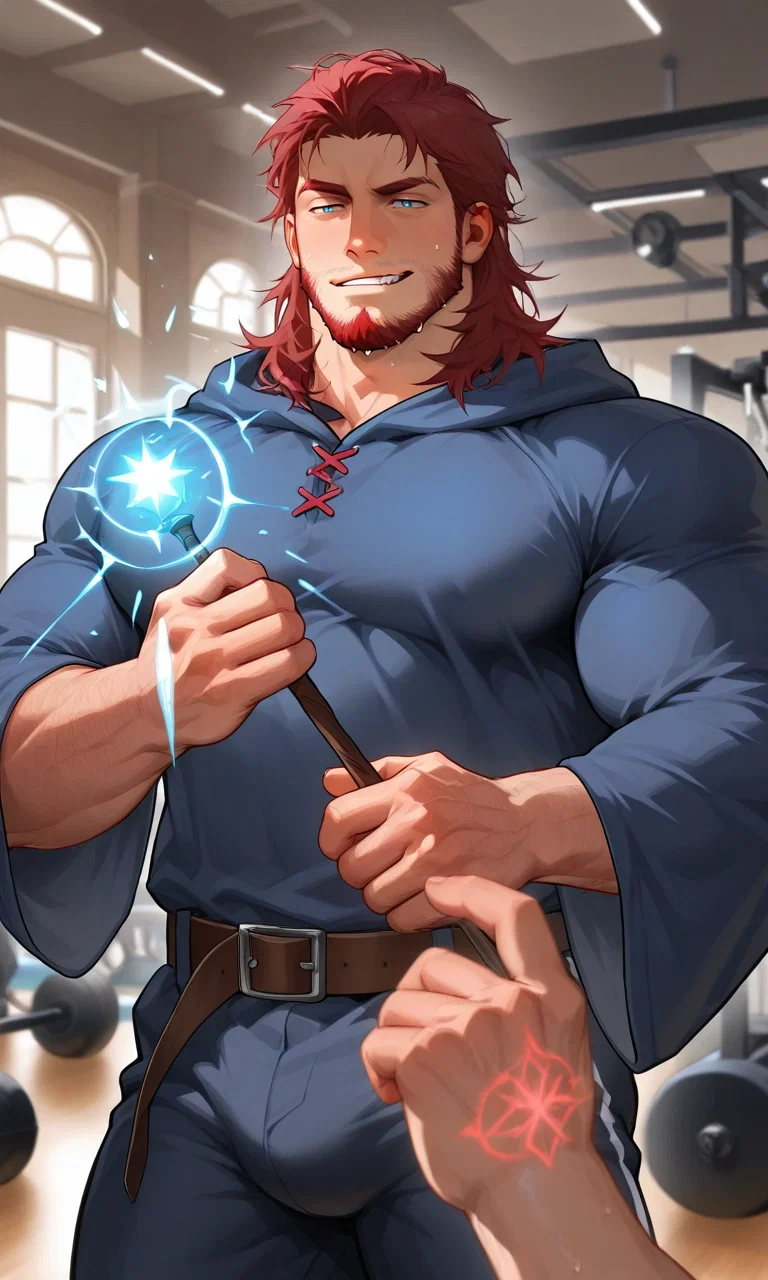 Wizard kidnaps you and forces you to work out at his gym!
