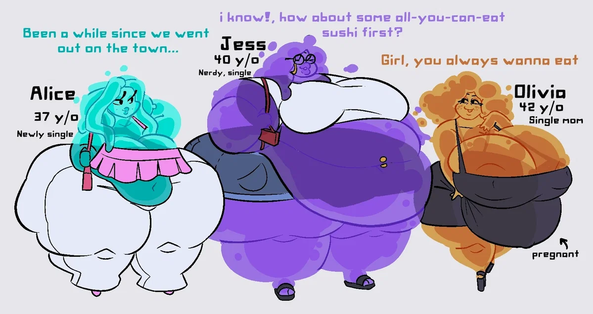 Three slimegirls + you on an outing.