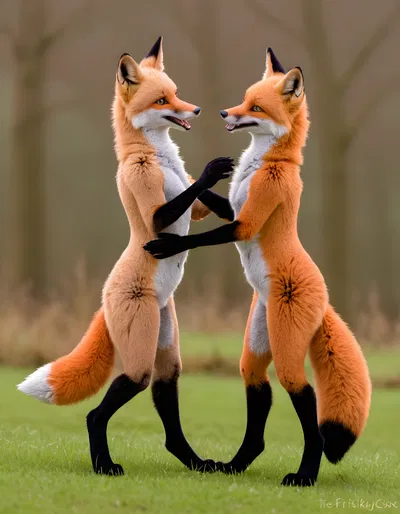 You and your husband in fox suits
