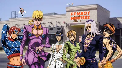 Team bucciarati goes to a femboy hooters