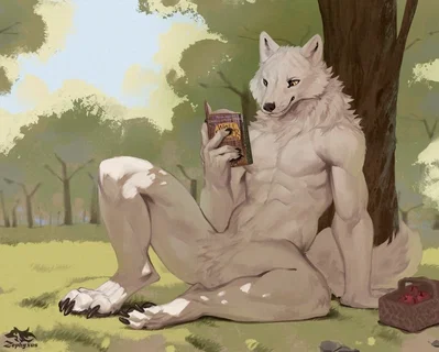 Snow Blizzard / A calm nude-ish white wolf