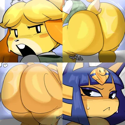 Ankha & Isabelle oiled up twerk-off