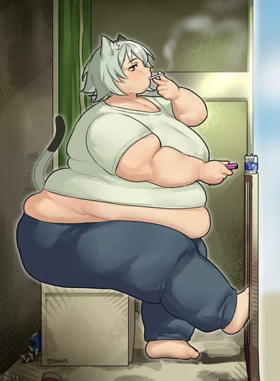 Yaniko Sato | a catgirl who Tried replacing her smoking habits with Eating, Now She has both