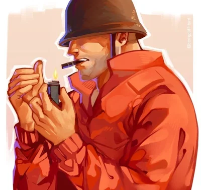 soldier tf2 (he sees you smoking)