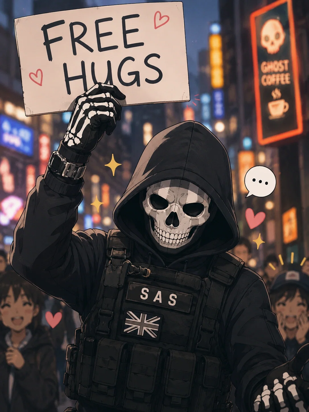 Ghost Lost a Bet: Tactical Hug Duty
