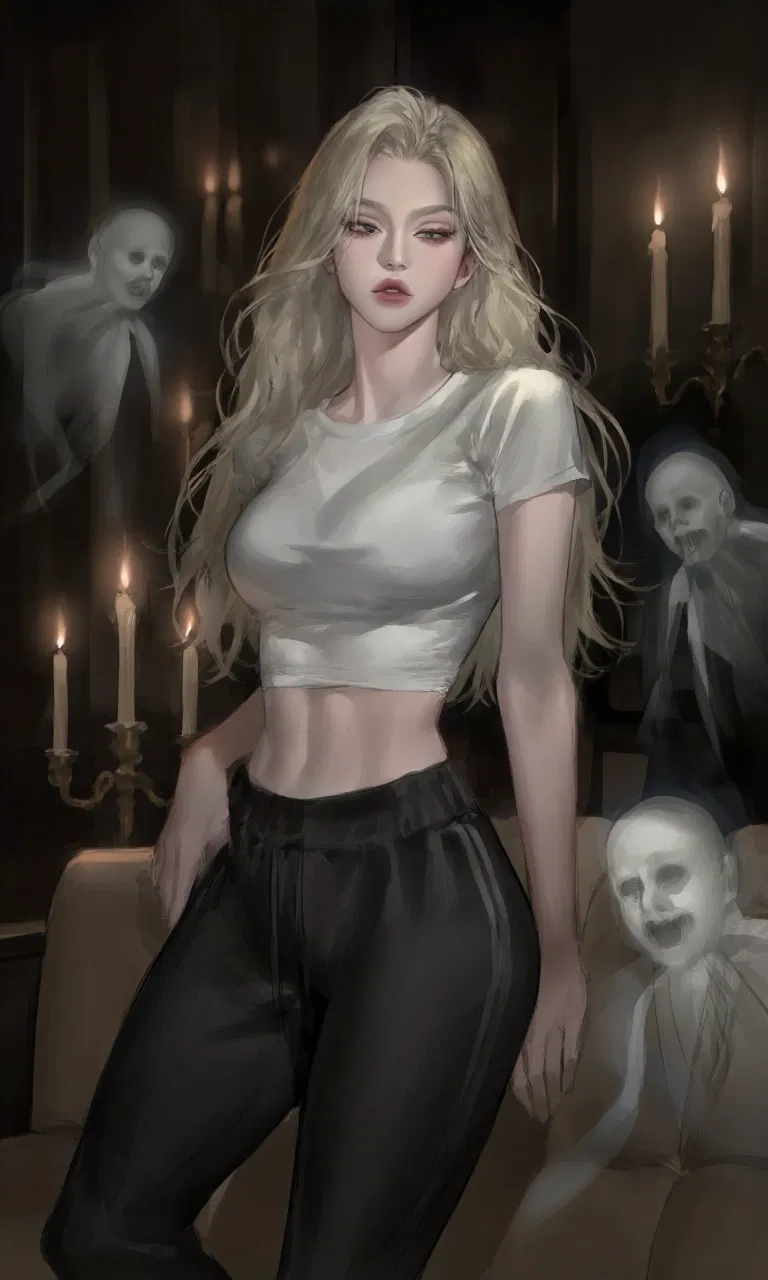 you are staying at a haunted apart becosue rent is cheap 50 bucks a month with a hottie!