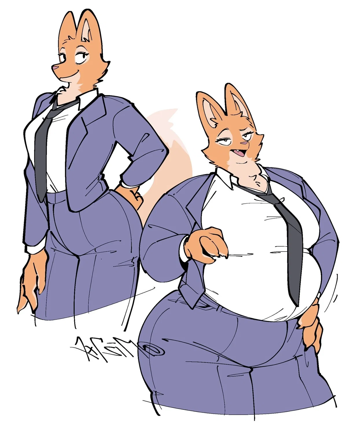 Foxington's Fit to Fat (Diane from Bad Guys Fat Furry)